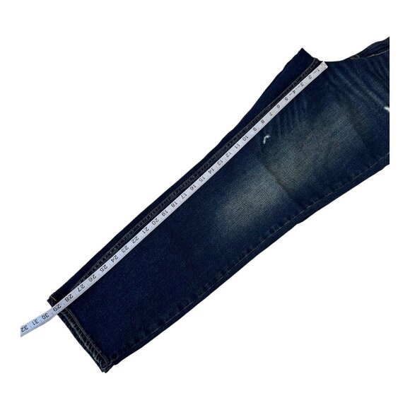 Old Navy Athletic Taper Jeans Men's 32X30 Blue Denim Build In Flex -Distressed - Picture 7 of 12